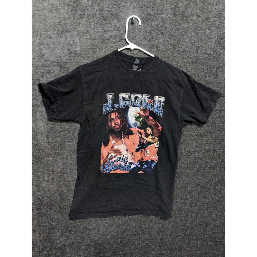 J. Cole Cole World Graphic T-Shirt Mens Medium Black Hip Hop Rap Tee 2002